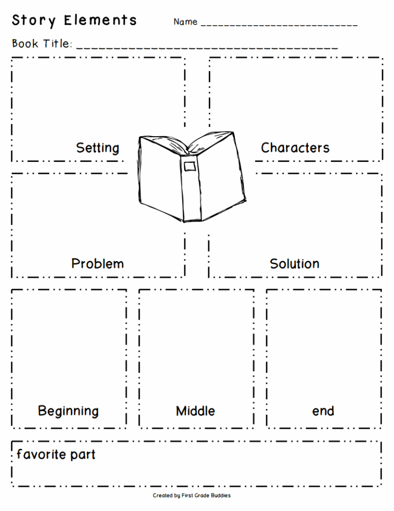 Story Elements Printable Free Reading Fiction Worksheet For Kids 