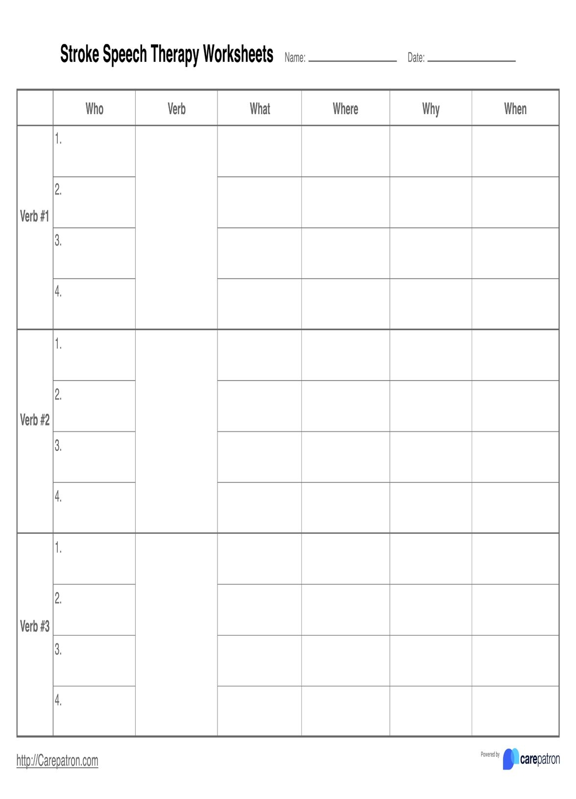 Stroke Speech Therapy Worksheet U0026 Example Free PDF Download