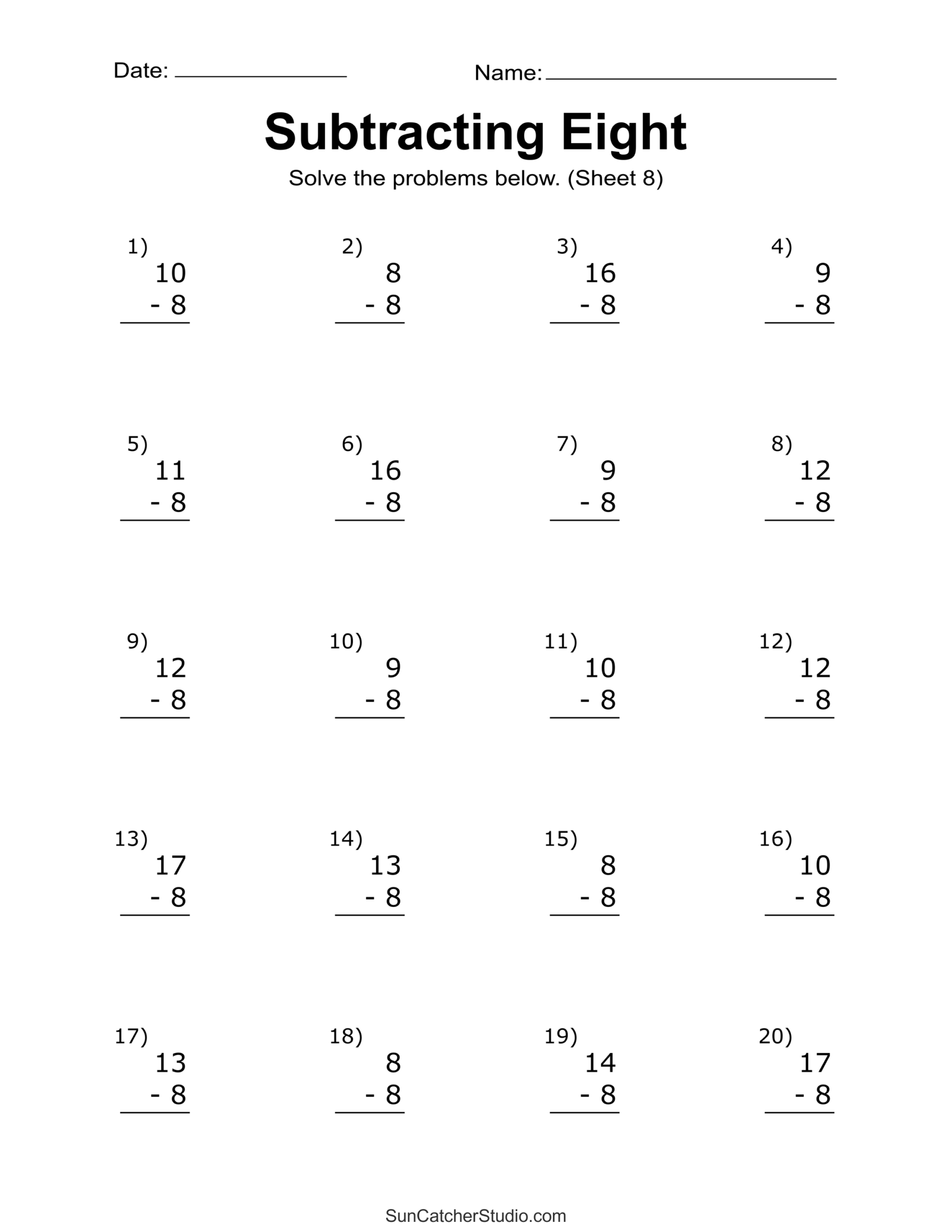 Subtraction Worksheets Free Printable Math Drills Free 