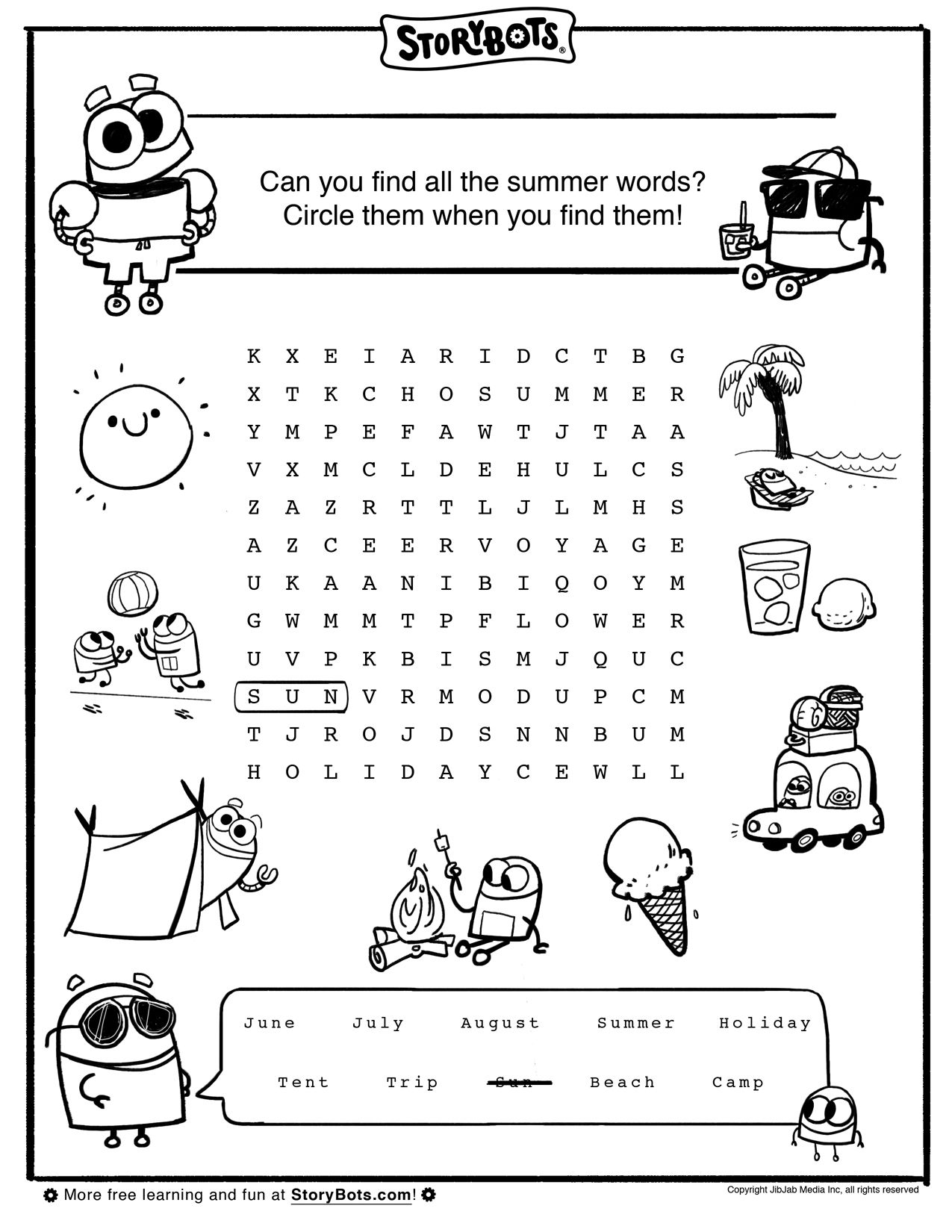 Summer Word Search Summer Math Worksheets Summer School 