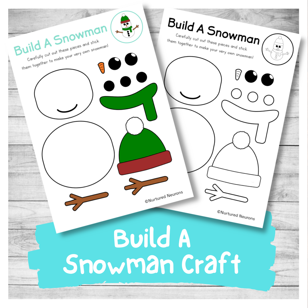 Super Build A Snowman Printable Cut And Paste Craft Nurtured 