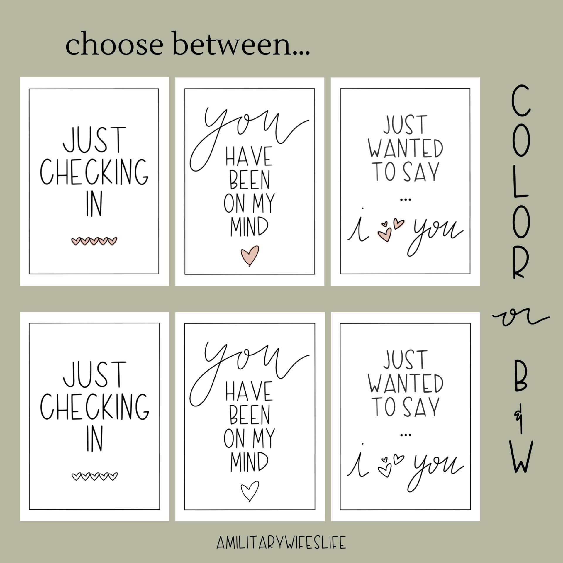 Support Greeting Cards Blank Set Of 3 Just Checking In Card 