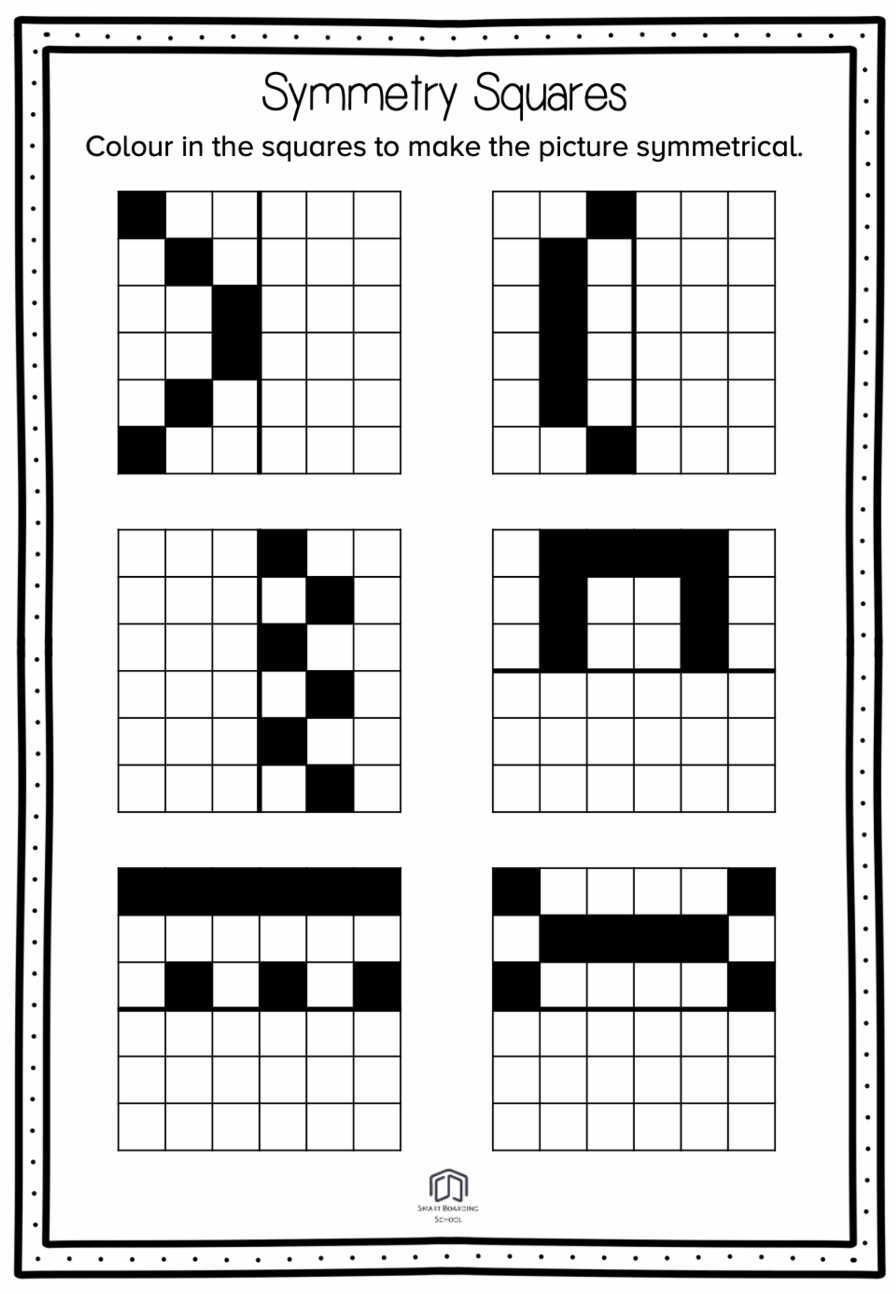 Symmetry Free Worksheets