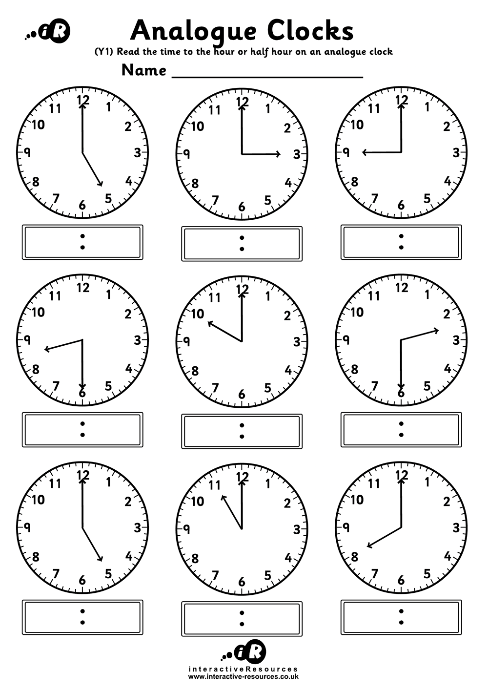 Teaching Time Free Telling Time Worksheets