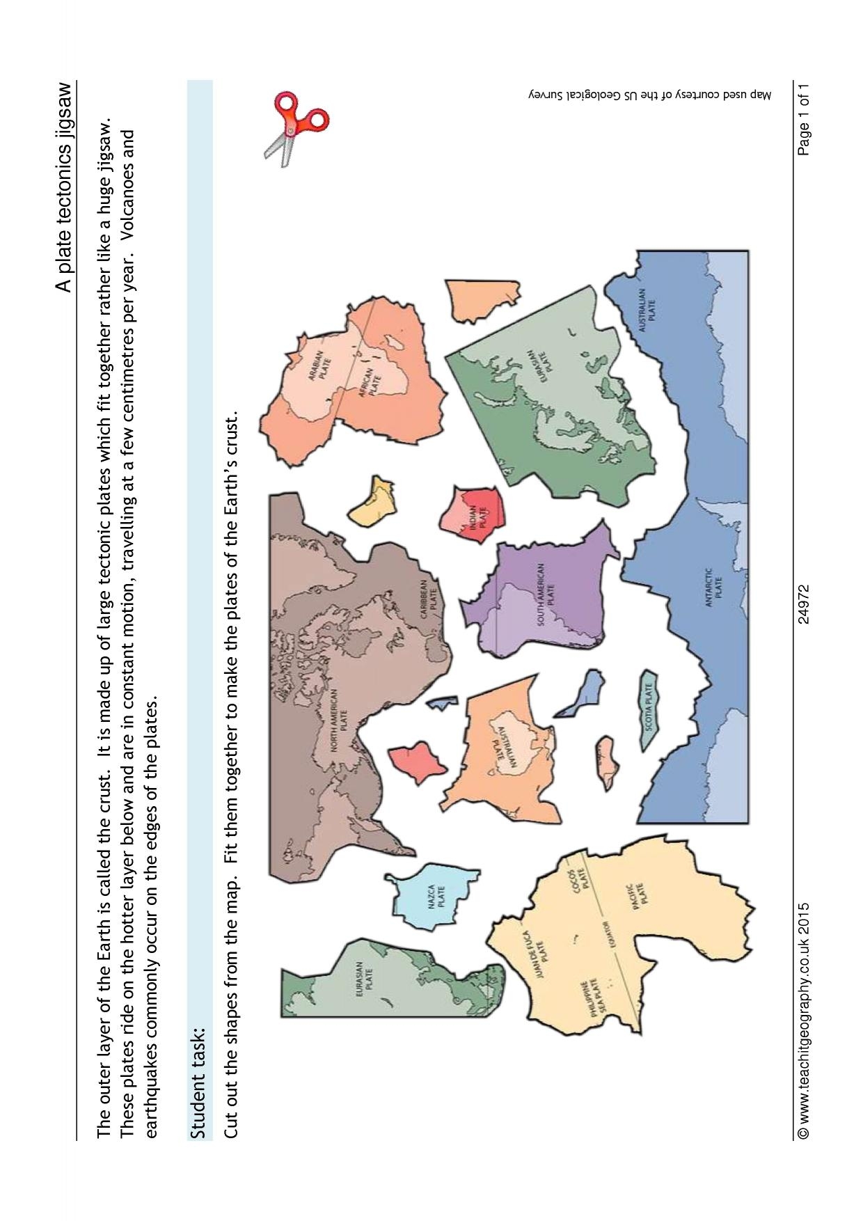 Tectonic Plates Map Worksheet Tectonic Plate Boundaries And Volcanic Hotspots Worksheet And Handout 