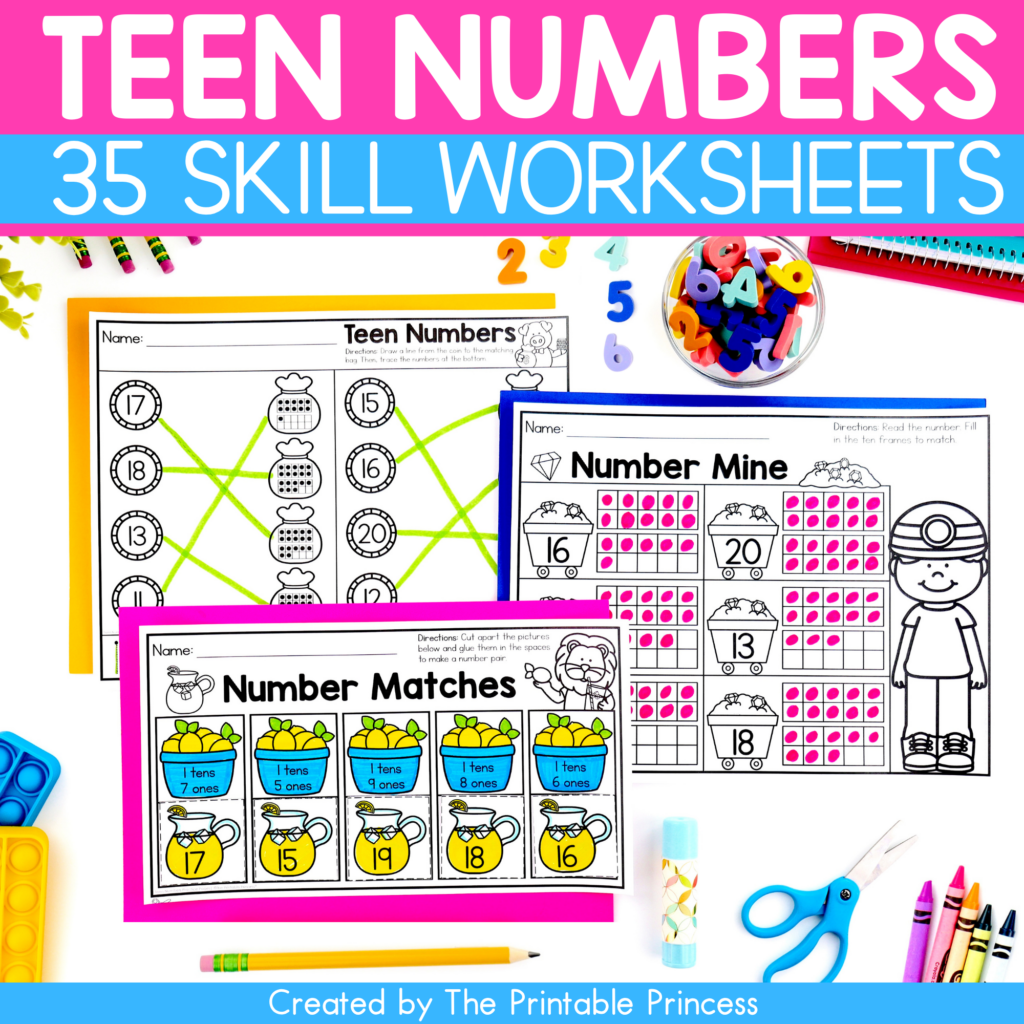 Free Printable Teen Numbers Worksheets