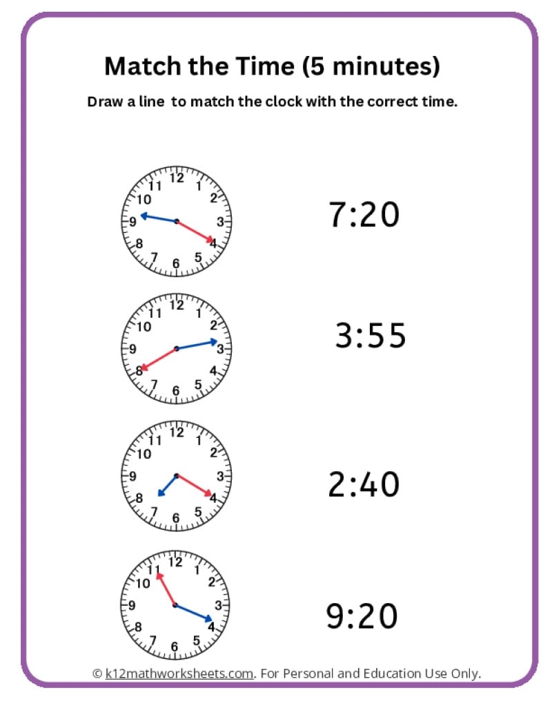 Free Printable Time Worksheets 7th Grade
