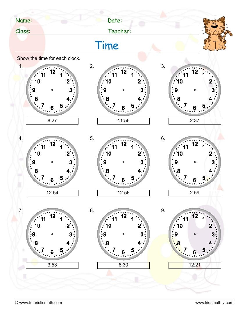 Free Printable Telling Time Worksheets Pdf