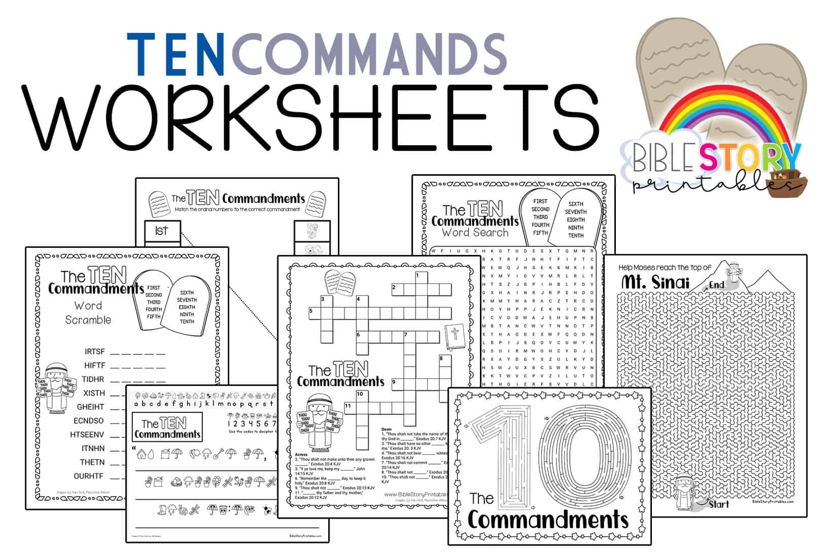 Free Printable Ten Commandments Worksheet