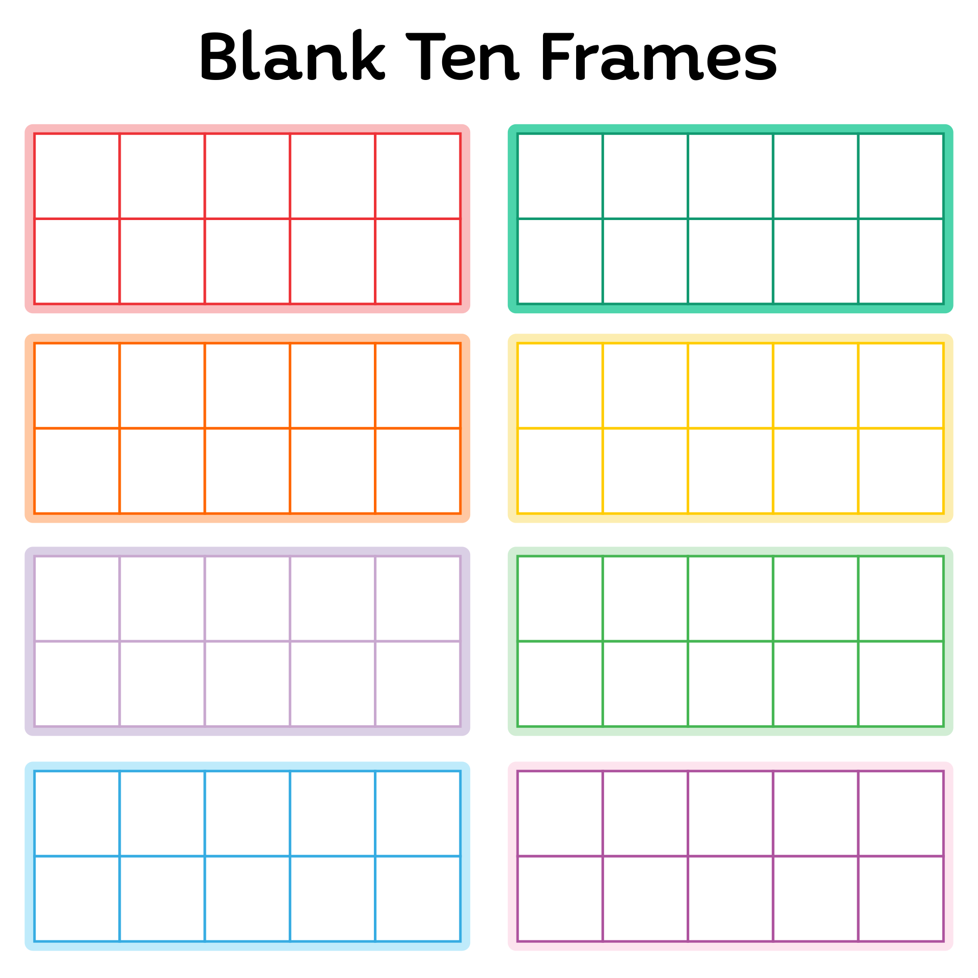 Ten Frames 10 Free PDF Printables Printablee