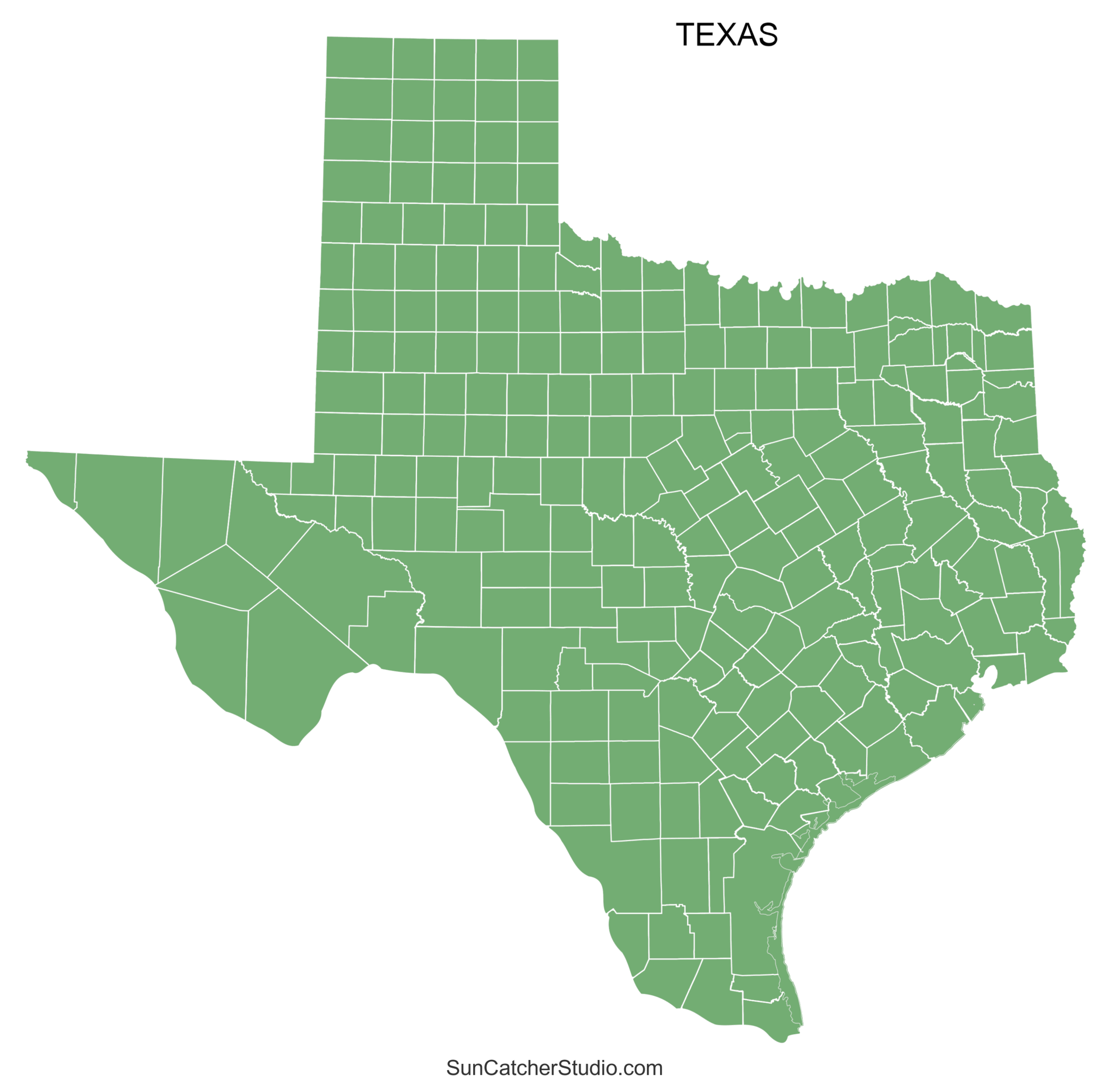 Texas County Map Printable State Map With County Lines Free 