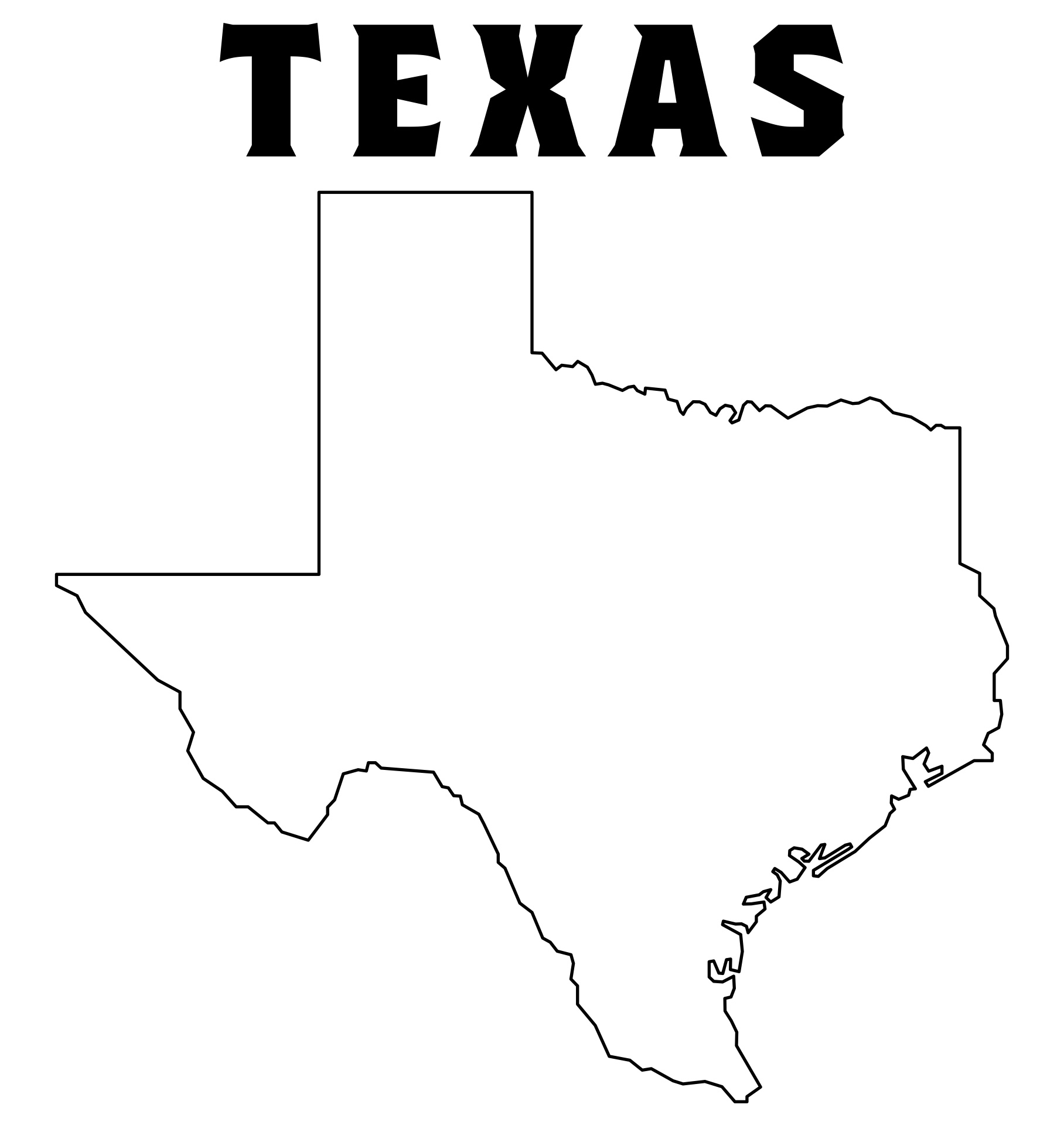 Free Printable Blank Map Of Texas