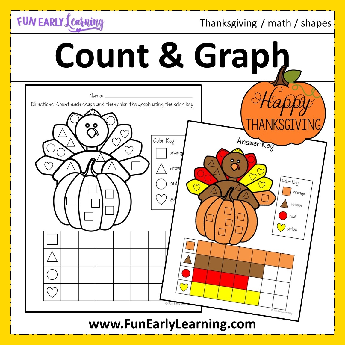 Thanksgiving Count And Graph Fun Early Learning