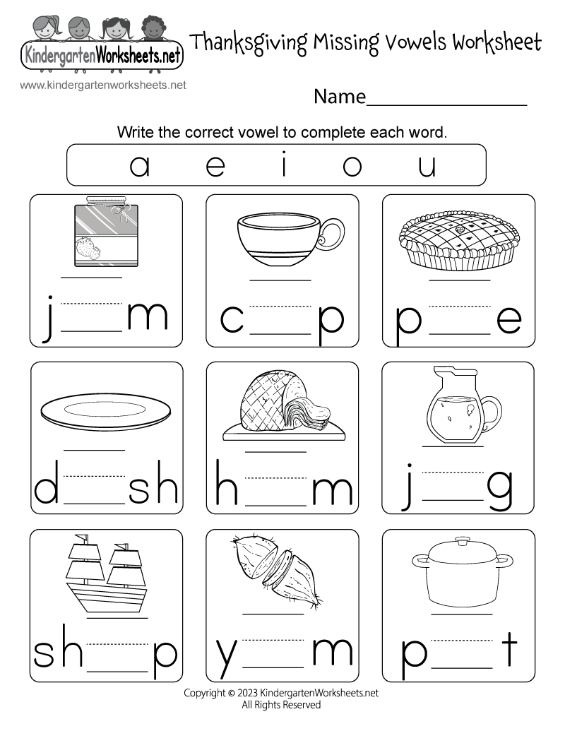 Free Printable Vowel Worksheets First Grade