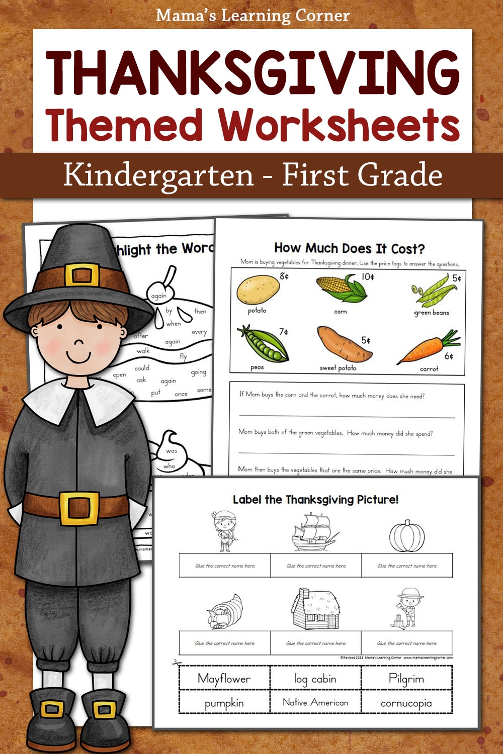 Thanksgiving Worksheets For Kindergarten And First Grade Mamas 