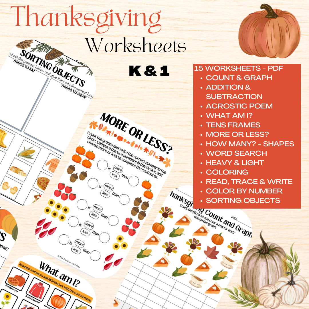 Thanksgiving Worksheets Kindergarten U0026 First Grade Workbook Printable Holiday Activity Reading Made By Teachers