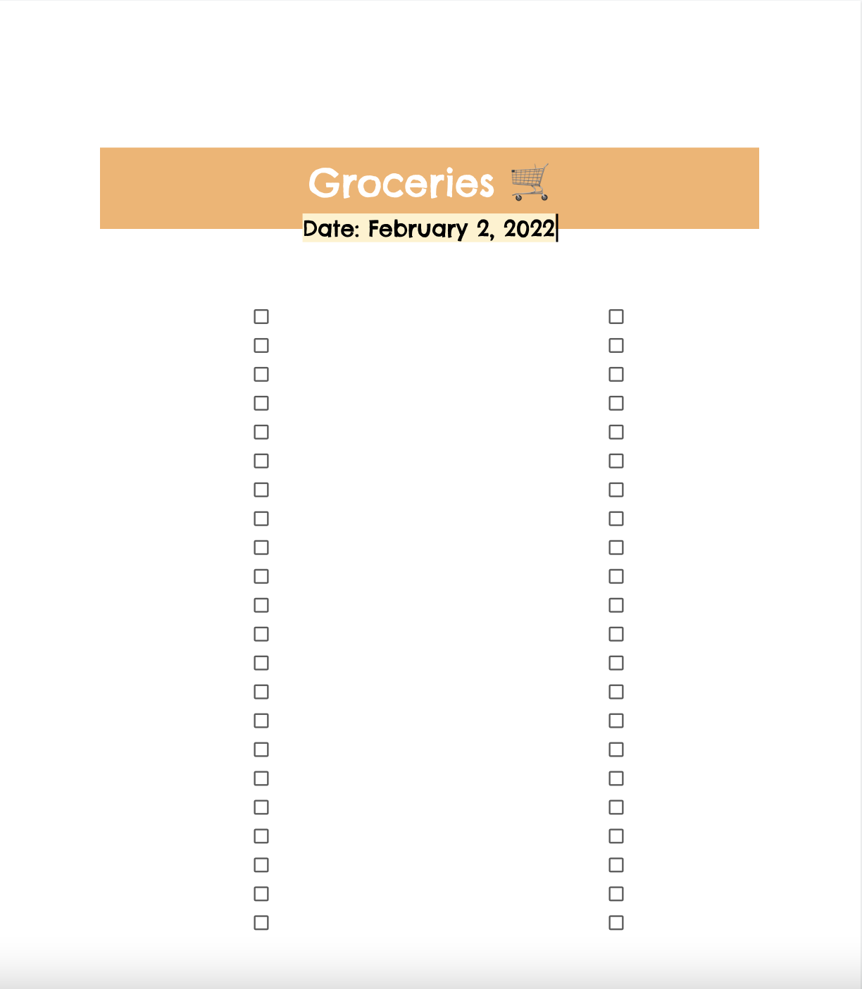 Free Printable Blank List With Header