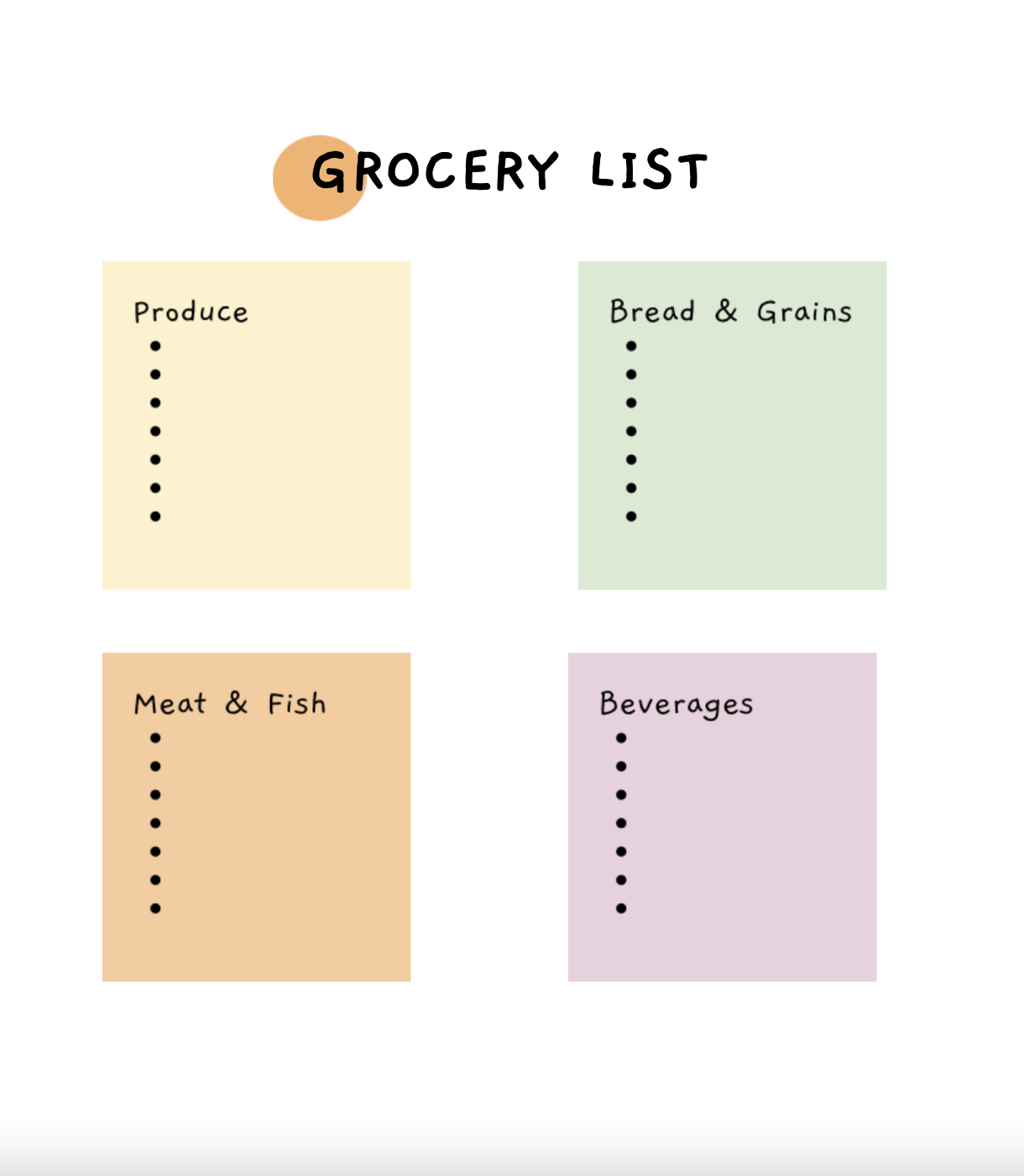 THE BEST Grocery List Templates For Google Docs Templates And 
