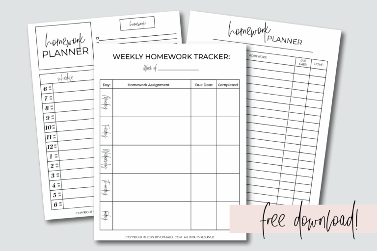 The BEST Homework Planner Every Student Needs FREE PRINTABLE Worksheets Library
