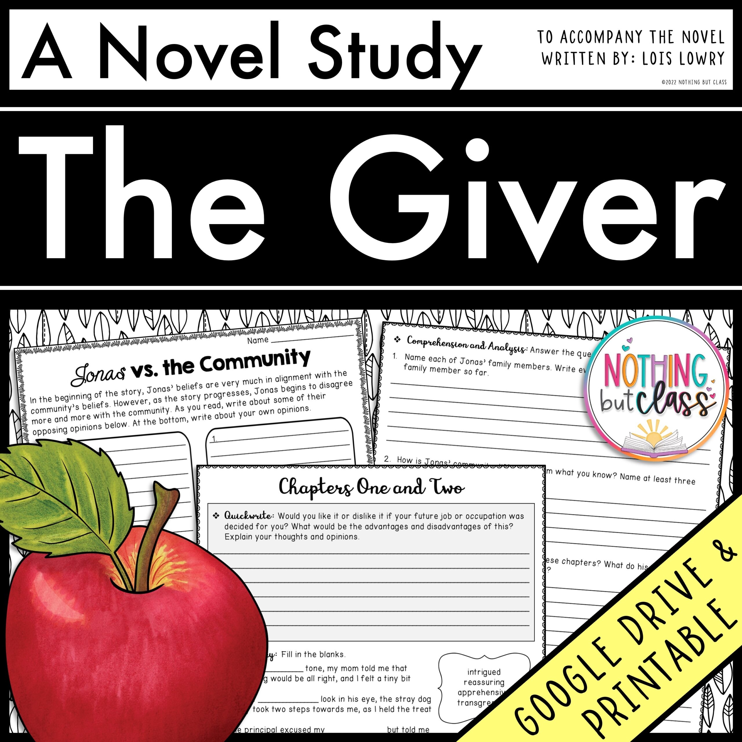 The Giver Novel Study Unit Comprehension And Vocabulary With Activities And Tests Made By Teachers