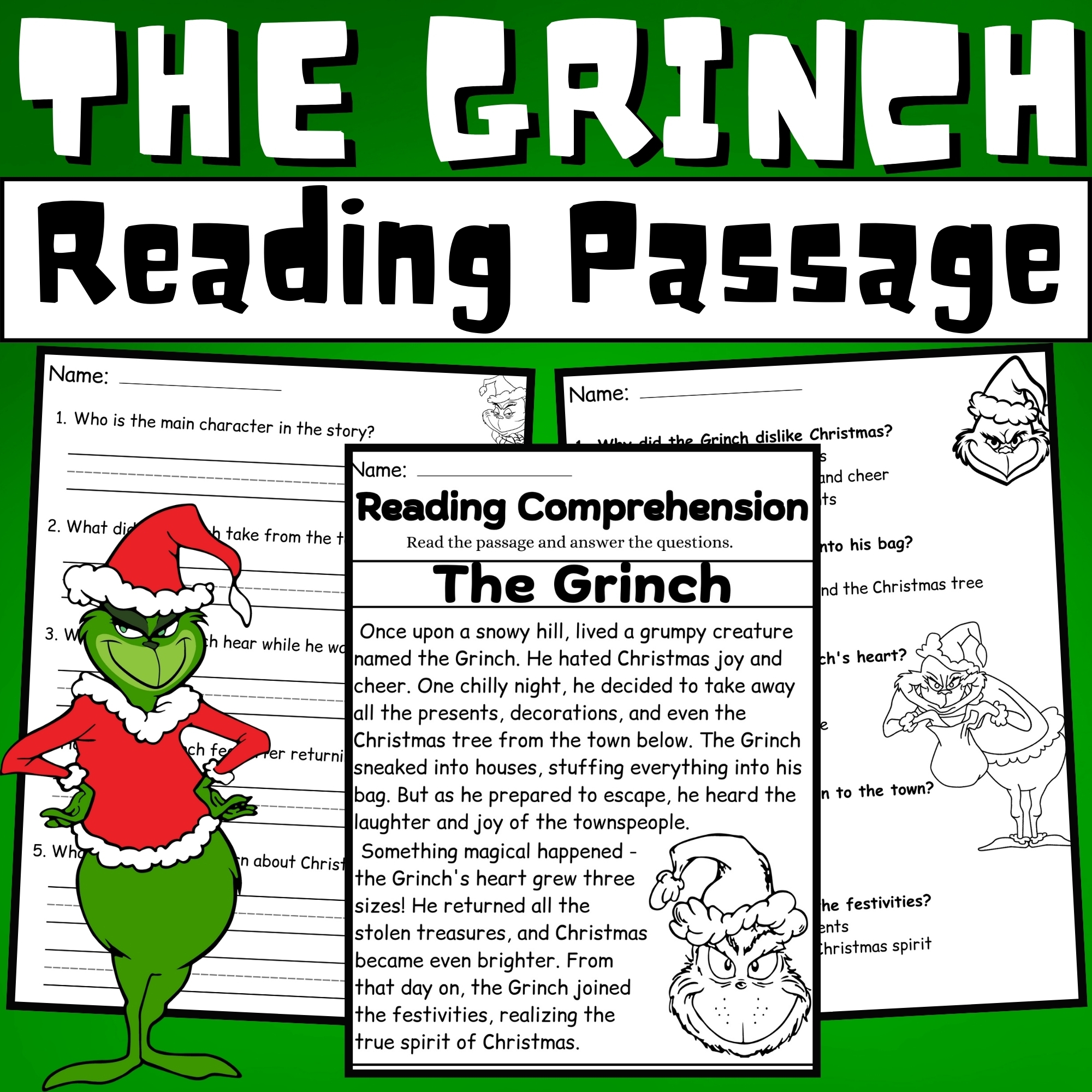 Free Printable The Grinch Worksheets