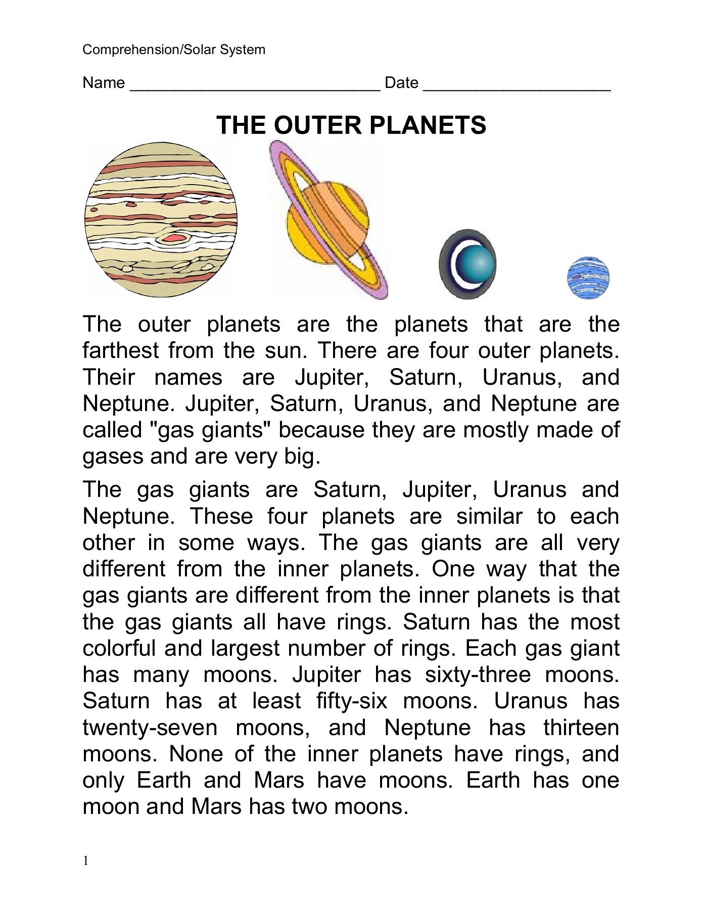 THE OUTER PLANETS Zion Central Middle School Flip EBook Pages 1 13 AnyFlip