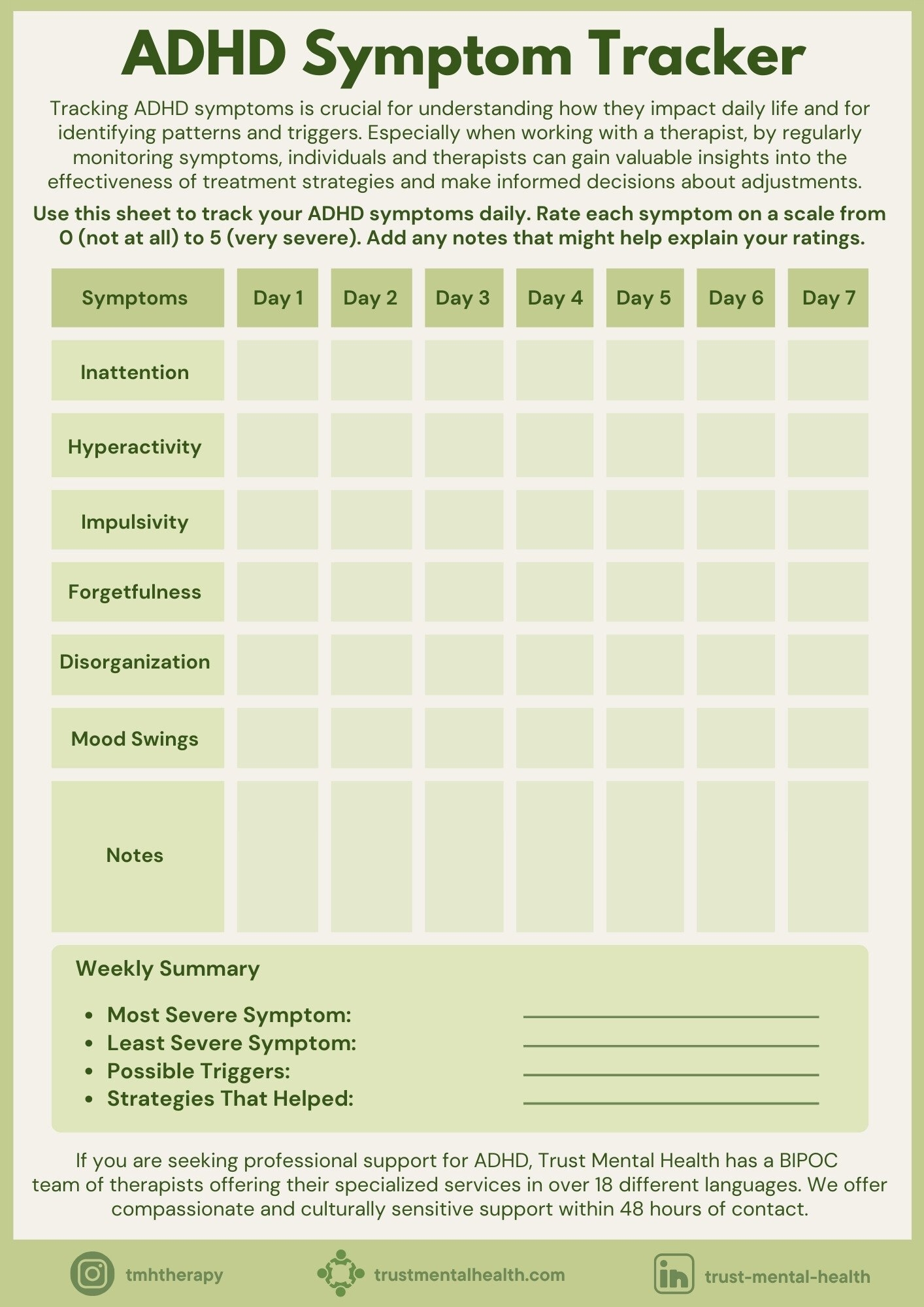 Free Printable Worksheets For Adhd