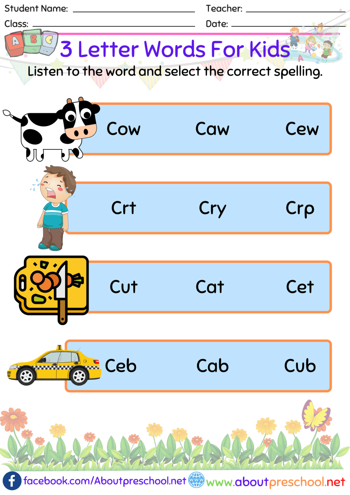 Three Letter Words A To Z Archives Page 3 Of 3 About Preschool