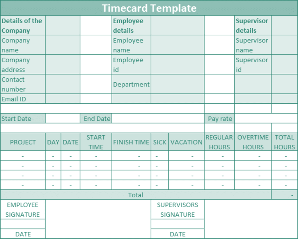 Time Card Template Free Download ODS Excel PDF U0026 CSV 