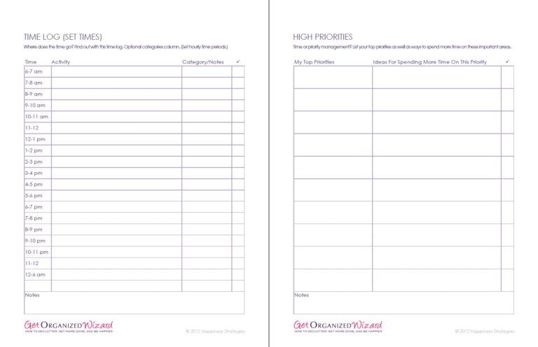 Time Management Worksheets Productivity Planners U0026 To Do Lists