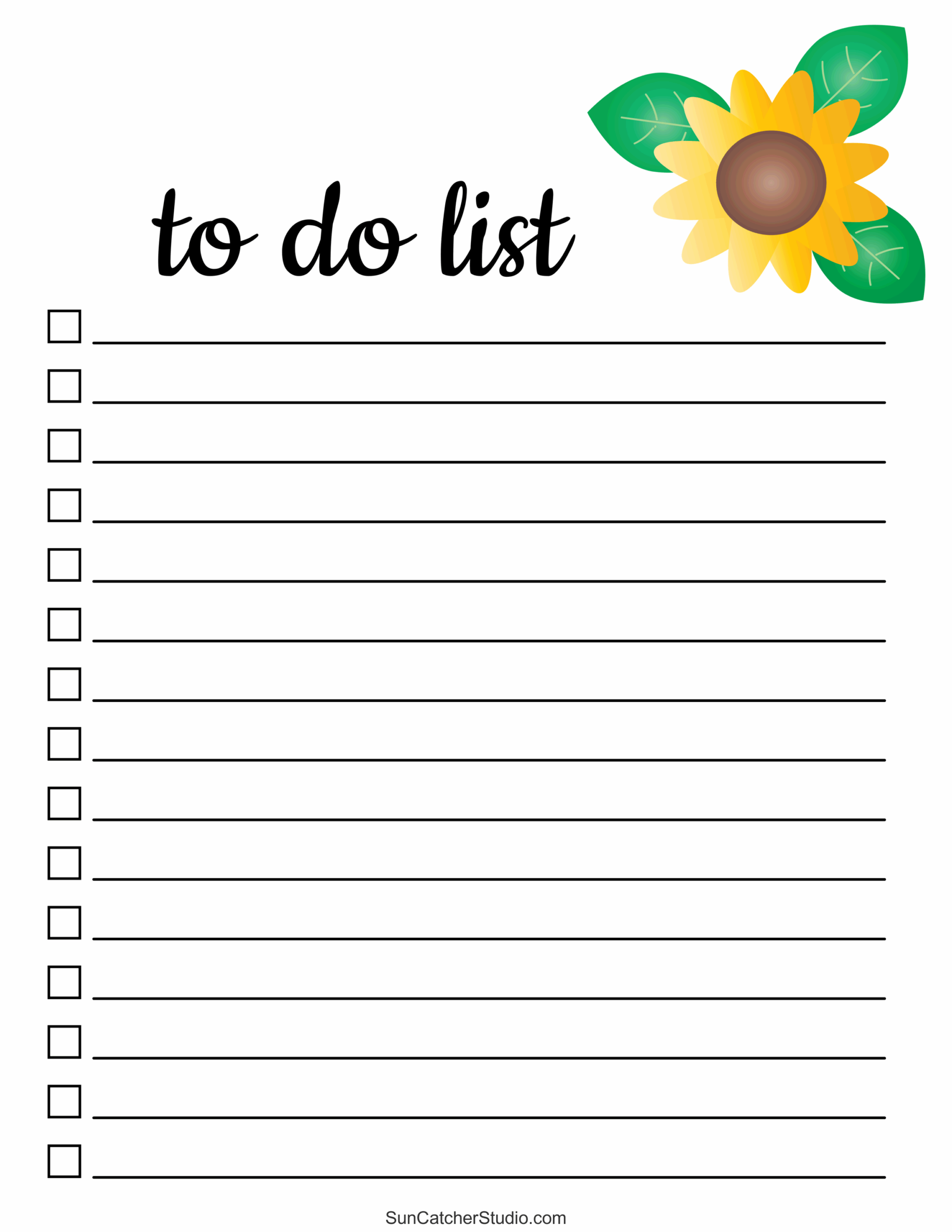 Free Printable Blank Lists