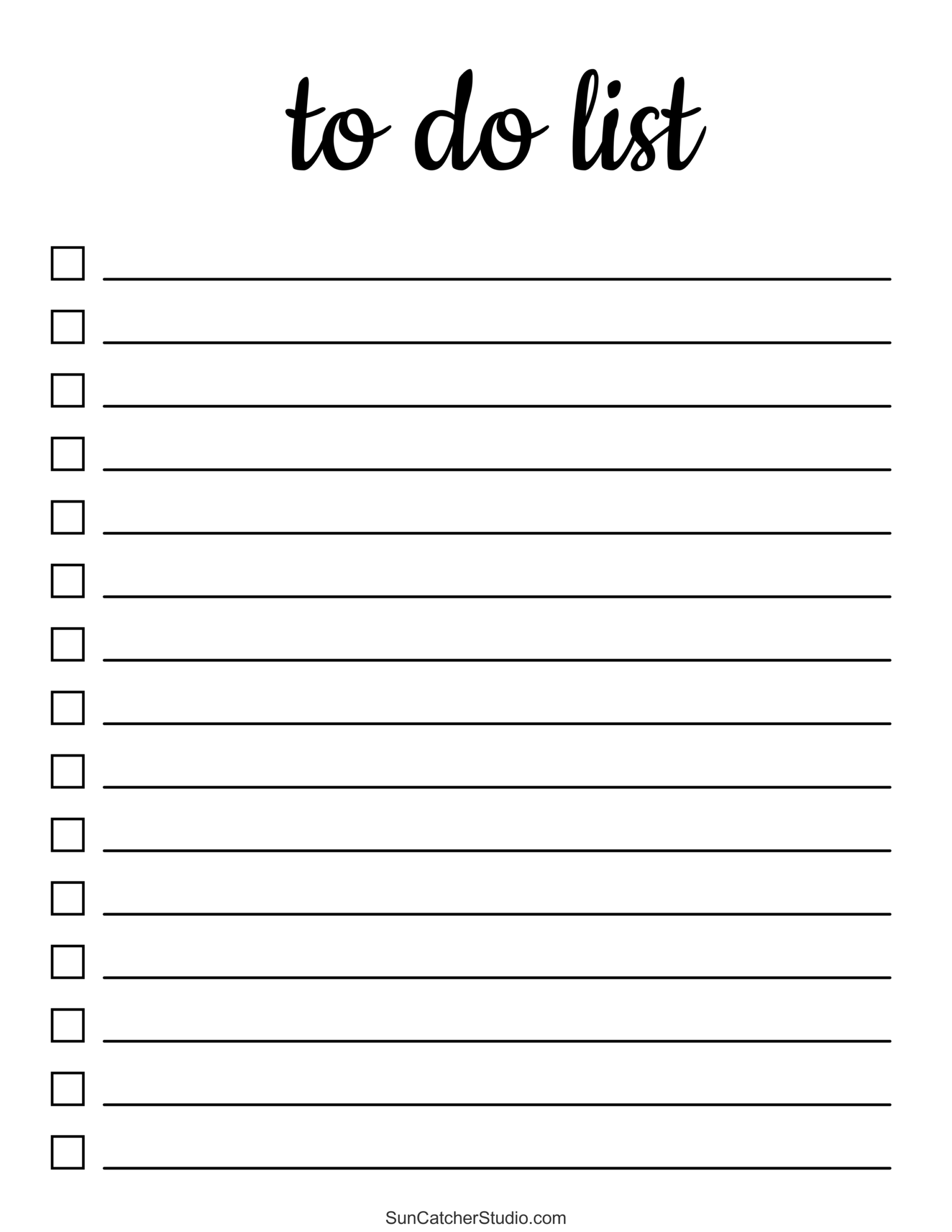 Free Blank Printable Do List Forms
