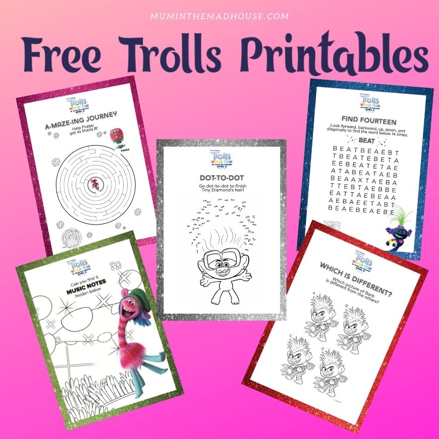 Trolls Activity Sheets Free Printables Mum In The Madhouse