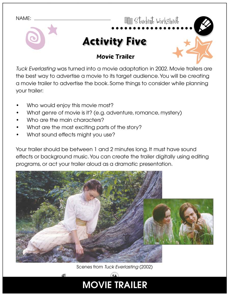 Free Printable Worksheets For Tuck Everlasting