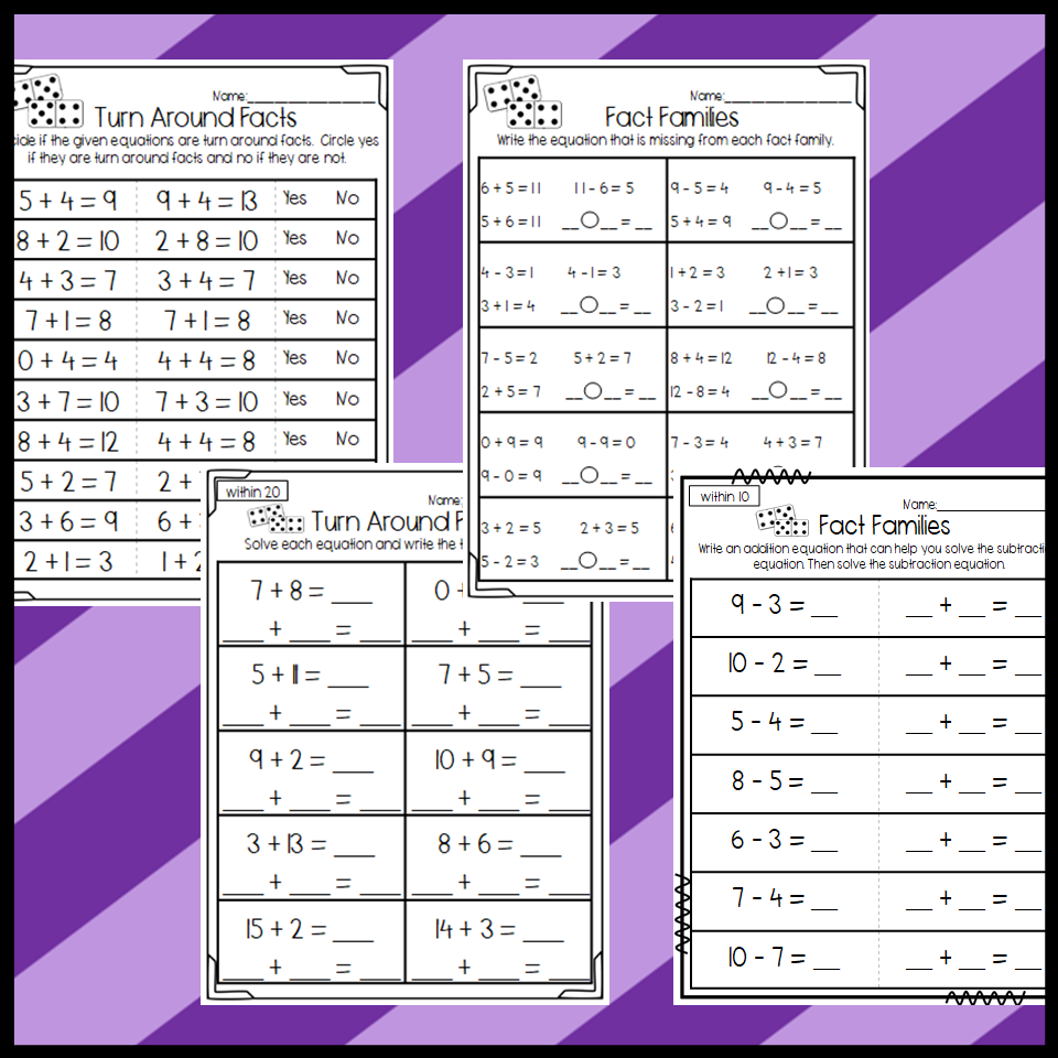 Turn Around Fact And Fact Family Worksheets Made By Teachers