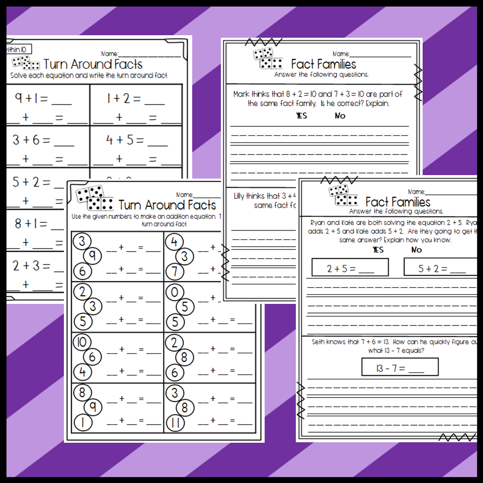 Turn Around Fact And Fact Family Worksheets Made By Teachers