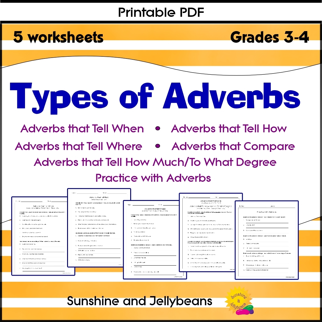 Types Of Adverbs Where When How 5 Practice Worksheets 