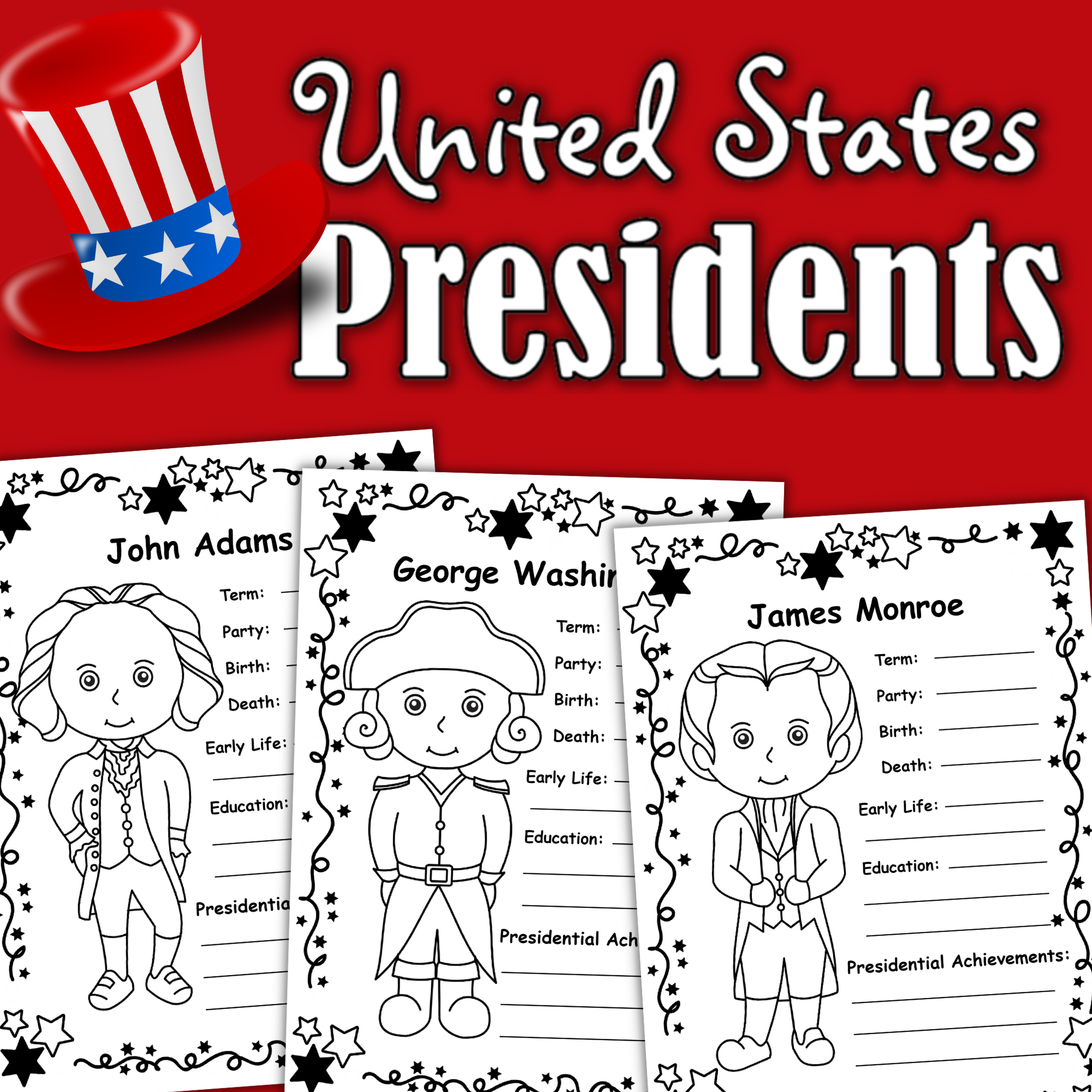 Free Printable U.S. Presidents Worksheets Free Printable U.S. Presidents Worksheets
