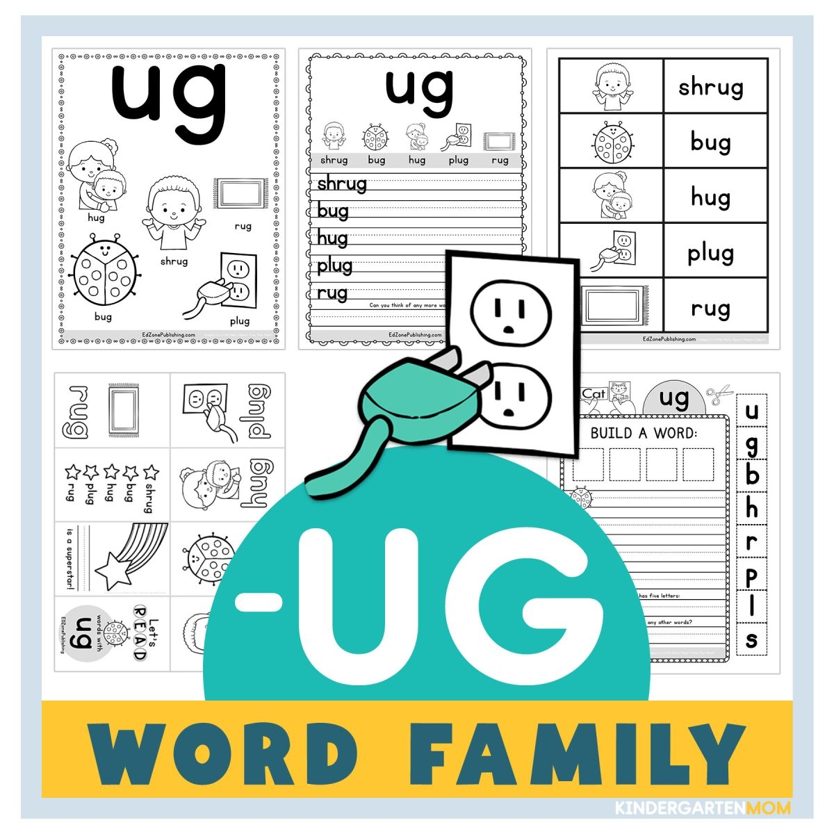 UG Word Family Worksheets Kindergarten Mom