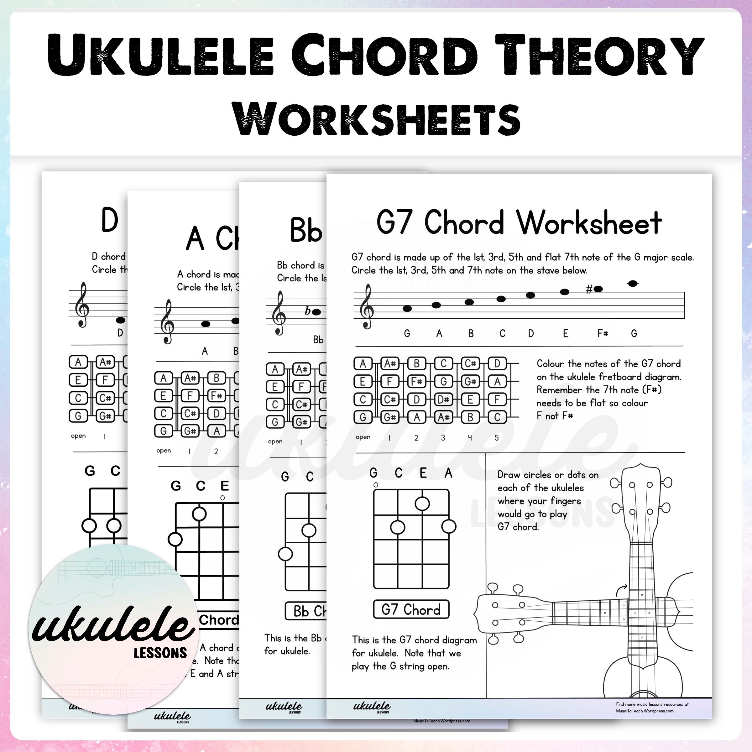 Free Printable Ukulele Worksheets Free Printable Ukulele Worksheets