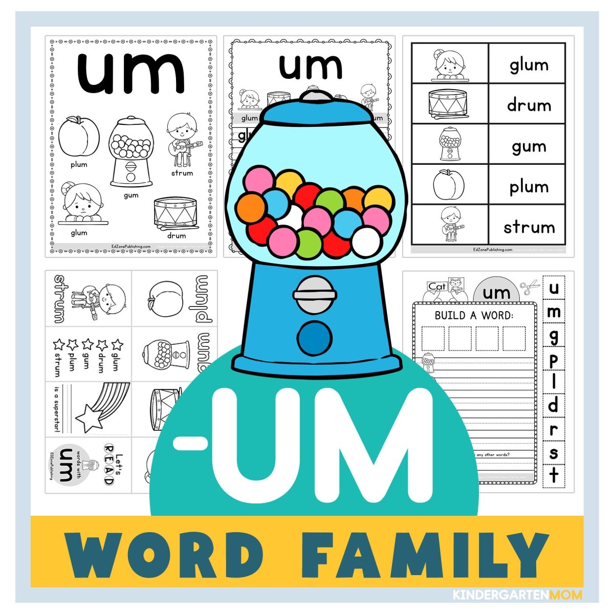 UM Word Family Worksheets Kindergarten Mom