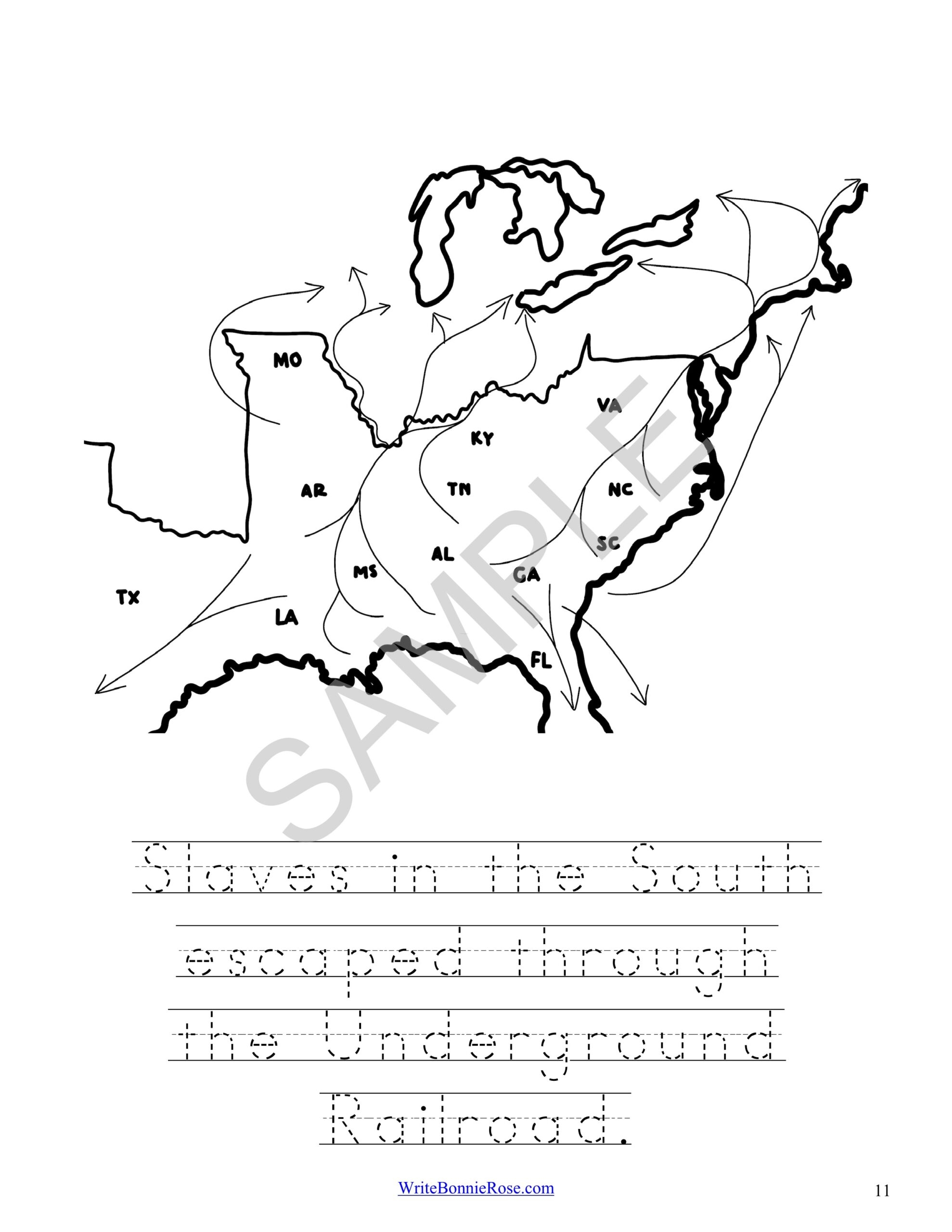 Underground Railroad Coloring Book Level B Made By Teachers