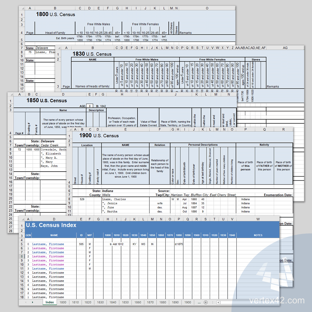 US Census Form Template For Excel