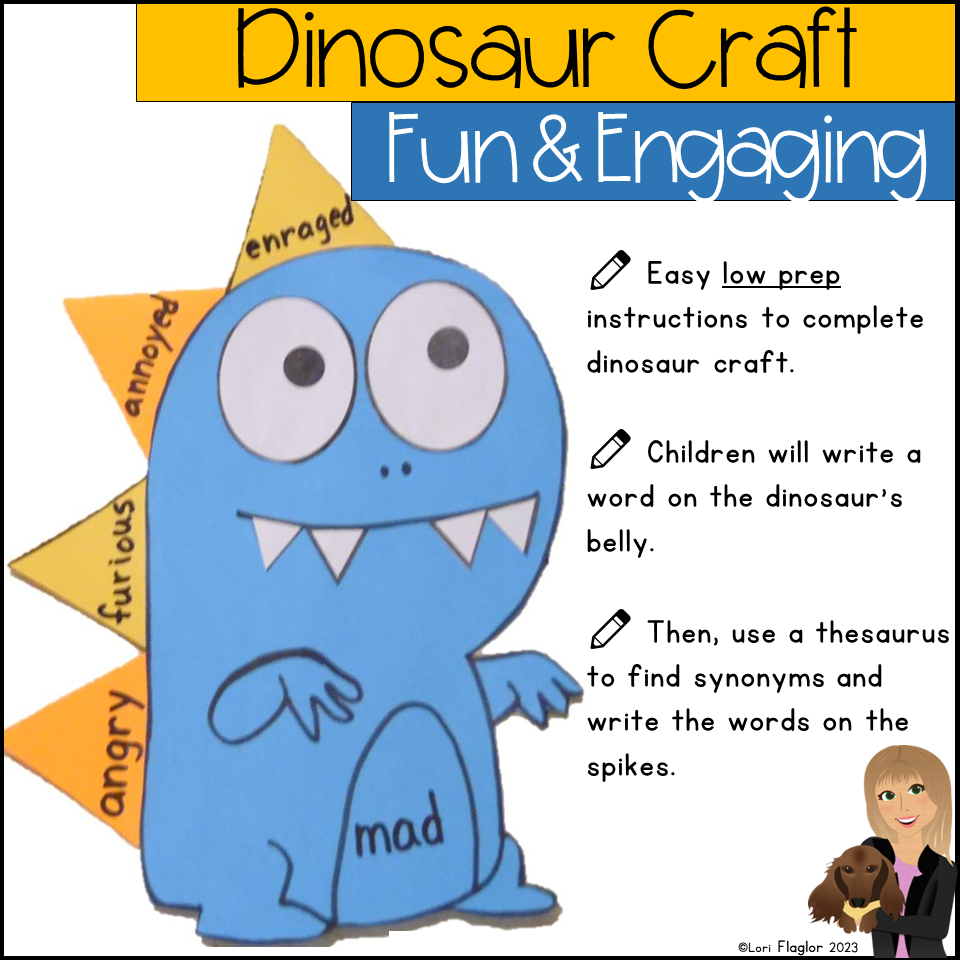 Using A Thesaurus Dinosaur Craft Mini Unit And Worksheets Made By Teachers