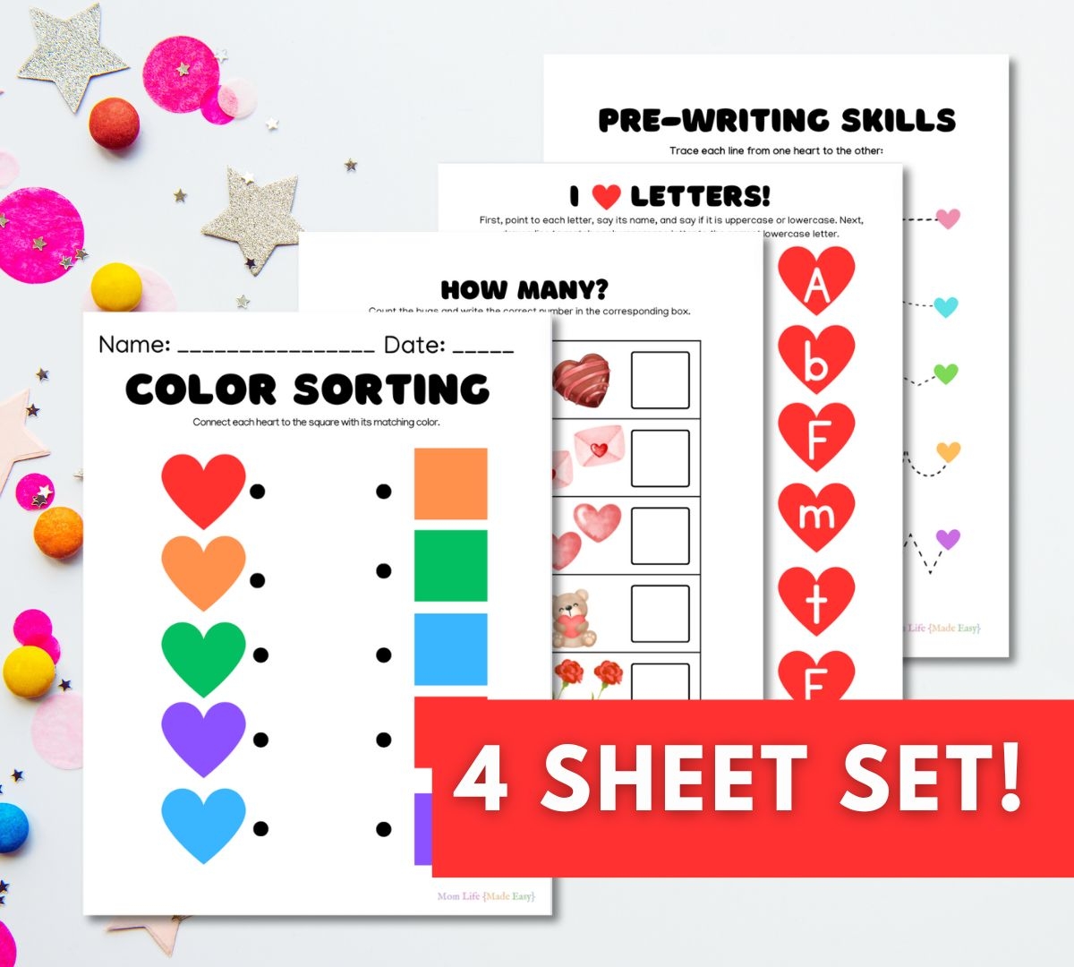 Valentine s Day Worksheets For Preschool Or Kindergarten Mom 