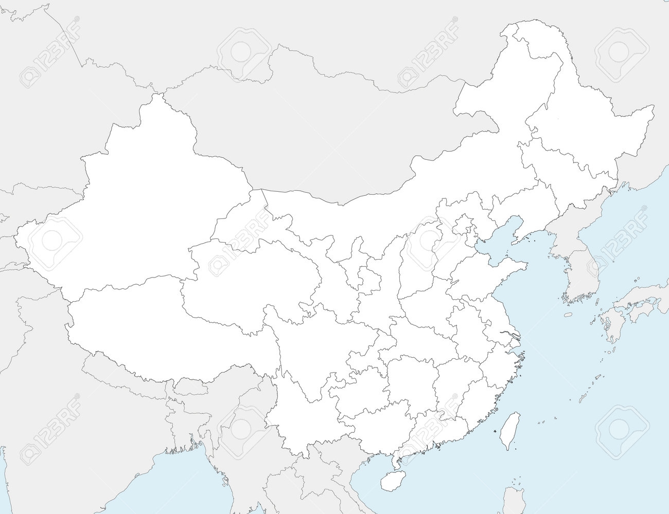 Vector Blank Map Of China With Provinces Regions And Administrative Divisions And Neighboring Countries Editable And Clearly Labeled Layers Royalty Free SVG Cliparts Vectors And Stock Illustration Image 193023586 