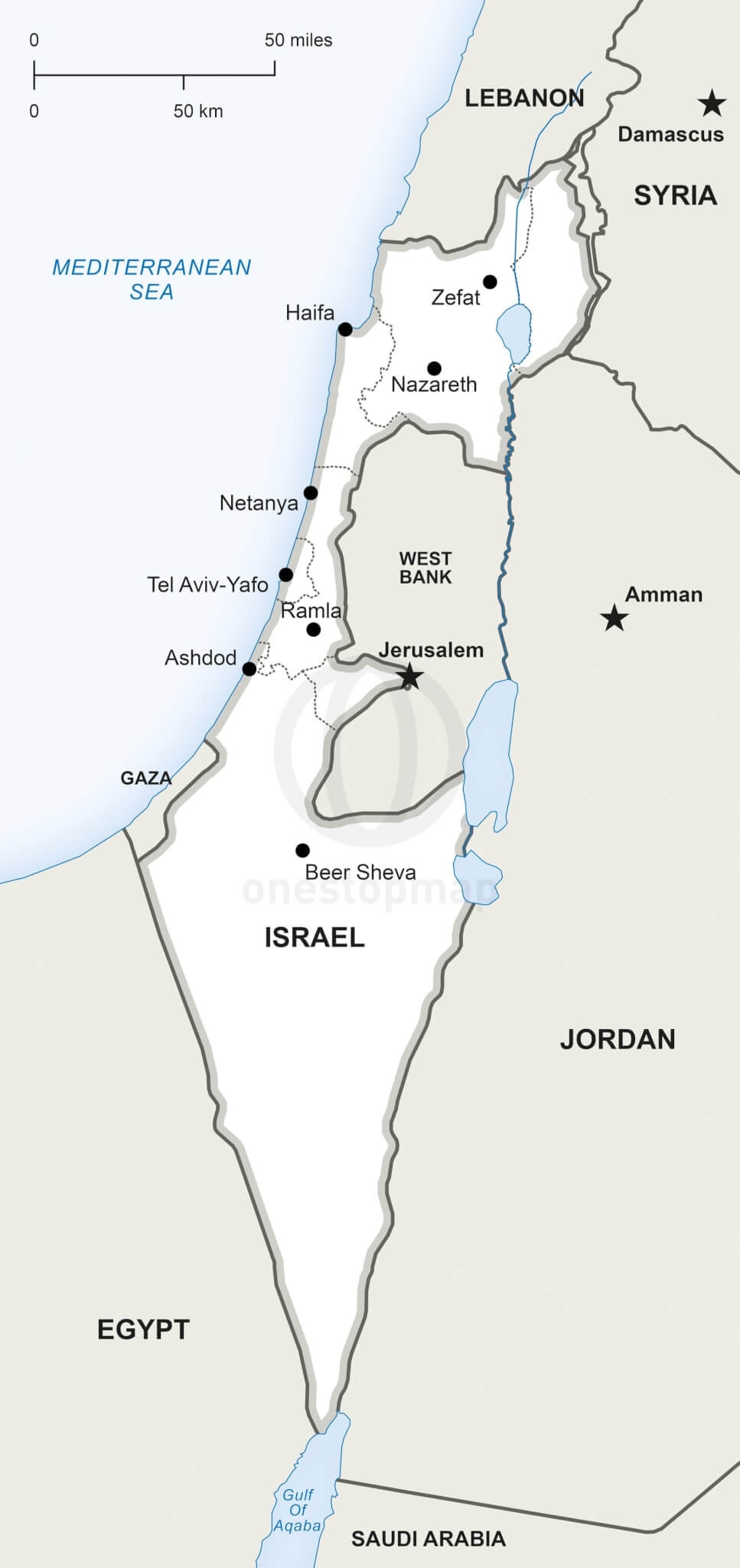  Vector Map Of Israel Political One Stop Map