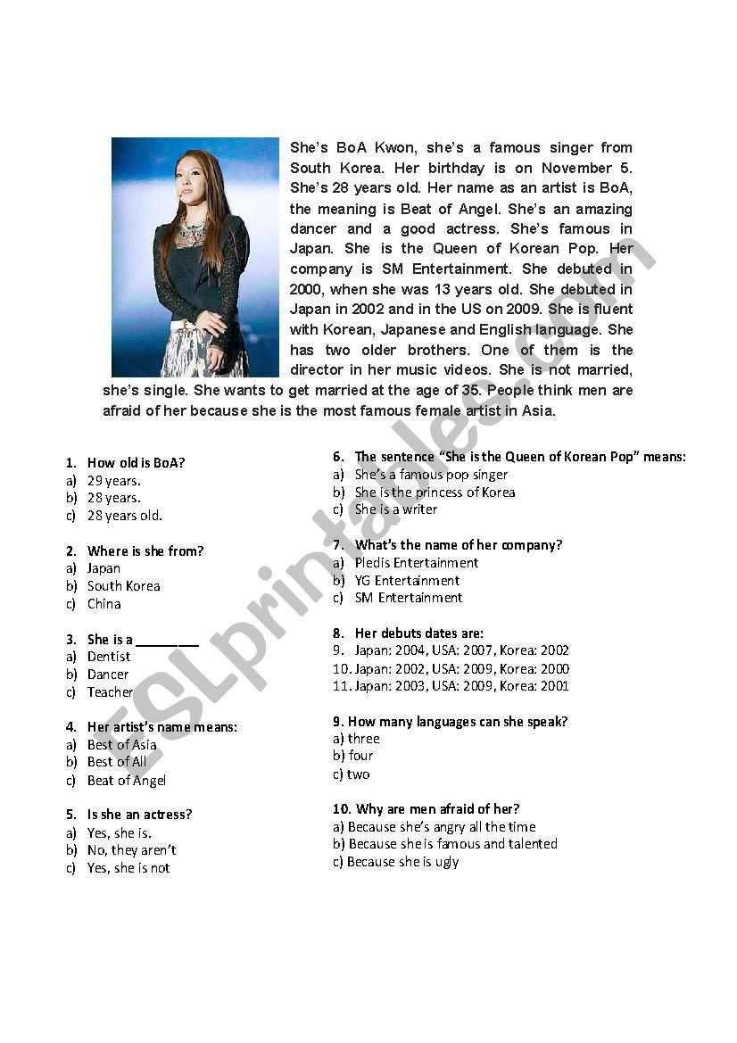 Verb TO BE Reading Comprehension ESL Worksheet By Locketmelody
