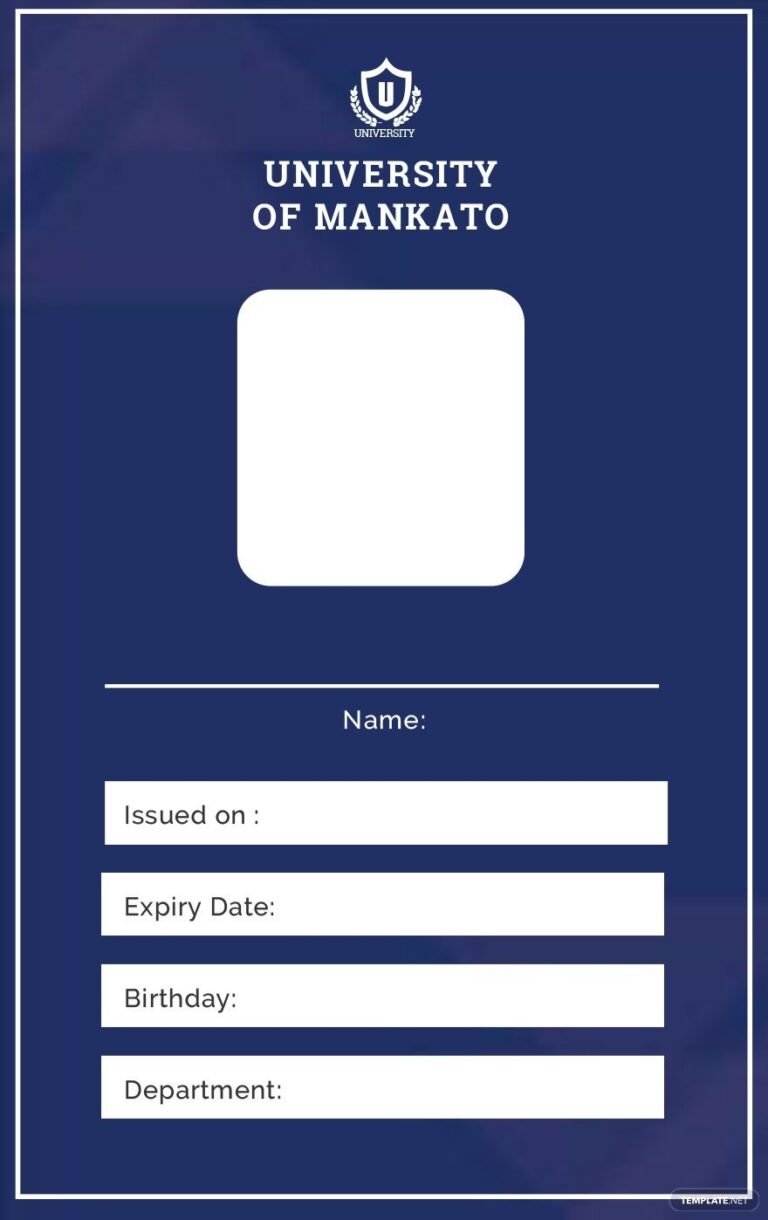 Vertical Blank ID Card Template In Publisher Illustrator Word 