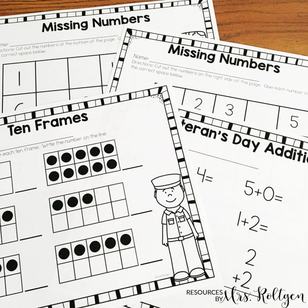 Free Printable Veterans Day Worksheets Prek
